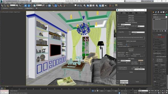 3ds max vray interior lighting and rendering Tutorial смотреть онлайн