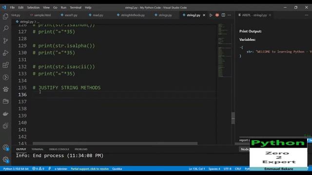 11 Python String methods смотреть онлайн