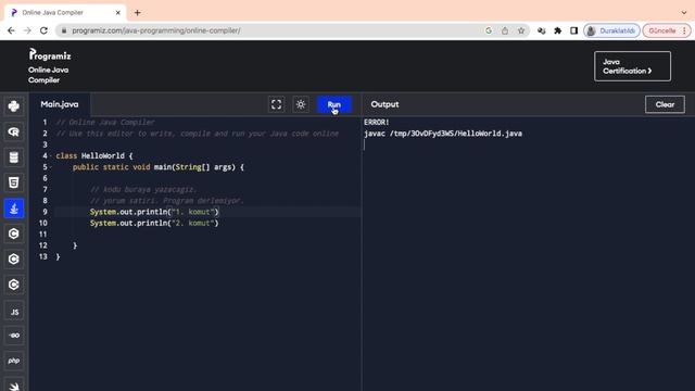 Java Programlama ve Matematik - 3 | Online İde Tanıtımı ve Ekrana Yazı Yazdırma смотреть онлайн
