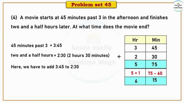Problem set 45 | Measuring Time | Chapter 10 | 5th standard | Maths смотреть онлайн