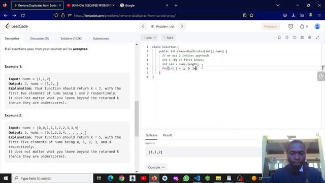 leetcode solution2, remove duplicates from sorted array using java смотреть онлайн