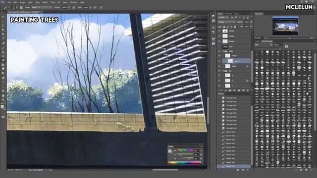 Photoshop Painting - Anime Background Style Fence Path смотреть онлайн