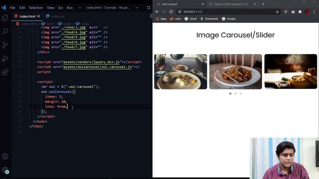 Interactive Image Carousel/Slider with jQuery Plugin- Owl Carousel 2. Complete tutorial | Code Grin смотреть онлайн