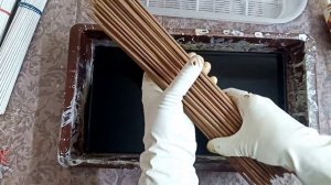 Окрашивание бумажной лозы морилкой