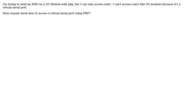 How to access virtual serial port using PHP? смотреть онлайн