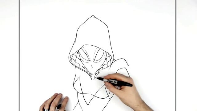 How to Draw Ghost Spider Gwen | Step By Step | Spiderman смотреть онлайн