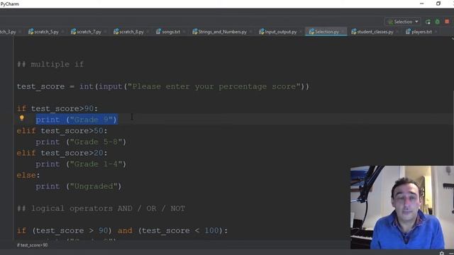 Python Lesson 4 - Selection for beginners, looking at IF THEN ELSE ? смотреть онлайн