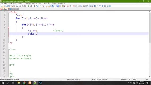 Half Triangle Number Pattern #7 | Basic Programming Concepts #11 | PHP | Tamil | CPJ TECH смотреть онлайн