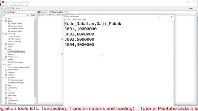 Tutorial mudah belajar Pentaho Data Integration/Kettle (Step Merge Join) смотреть онлайн