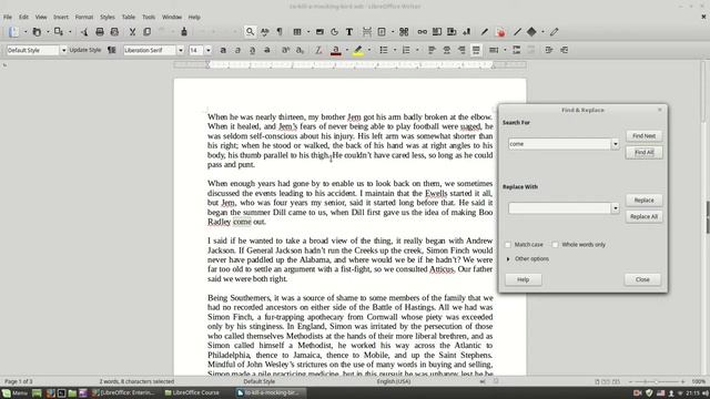 LibreOffice Writer - Using Find and Replace смотреть онлайн