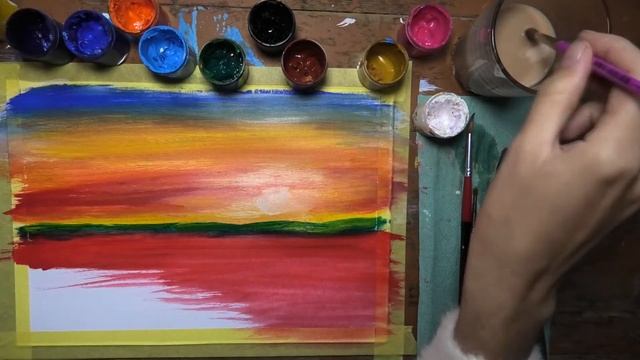 Art Kids Like|Урок рисования "Маковое ПОЛЕ на закате"|Field with POPPIES | PAINTING LESSON смотреть онлайн