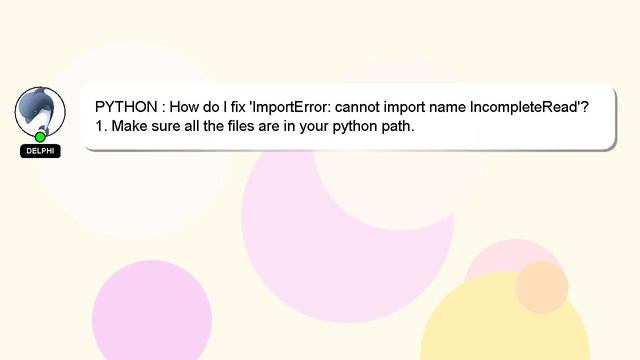 PYTHON : How do I fix 'ImportError: cannot import name IncompleteRead'? смотреть онлайн