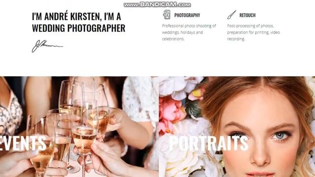 Kirsten Clean Wedding Photography: разработка шаблона дизайна сайта для WordPress смотреть онлайн