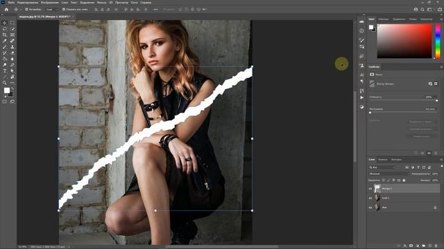 ? Эффект порванной бумаги в Adobe Photoshop смотреть онлайн