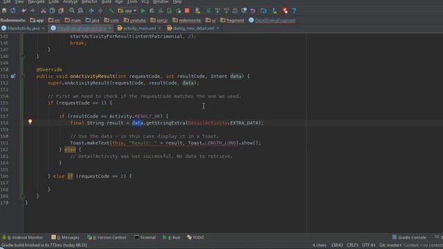Android: Cómo recibir respuesta de un Activity (startActivityForResult) смотреть онлайн