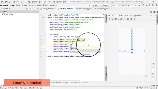 Android Studio Tutorial || How to Add Back-Button Toolbar to Android App With Java|| Easy Way 2020 смотреть онлайн