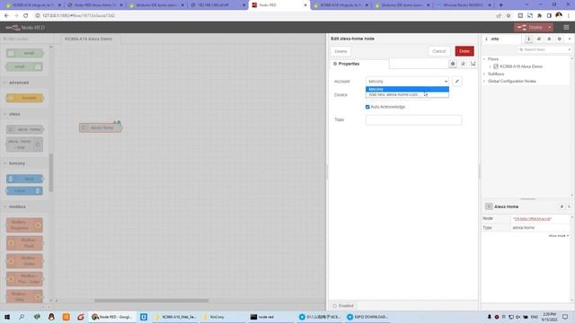 KC868 A16 integrate to Node Red for Alexa voice control by HTTP смотреть онлайн