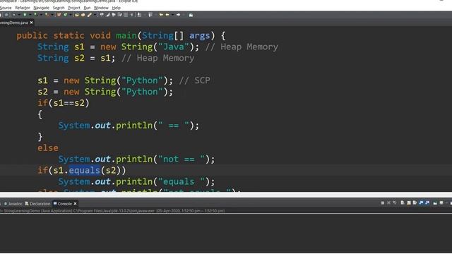 Java: String in Tamil -3- equals, == Scenarios 12 - தமிழில் ஜாவா - Payilagam - Muthuramalingam смотреть онлайн