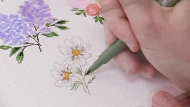 How To Illustrate Loose Florals Using Markers + Brush Pens смотреть онлайн