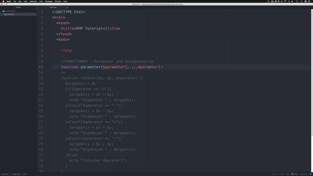 PHP 7 Tutorial 2019 Anfänger | #13 Funktionen mit Parametern und Rückgabewerten смотреть онлайн