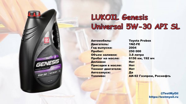 Анализ отработки масла Lukoil Genesis Universal 5W-30 API SL