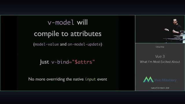VUECONF US 2019 | Vue 3: What I'm Most Excited About with Chris Fritz смотреть онлайн