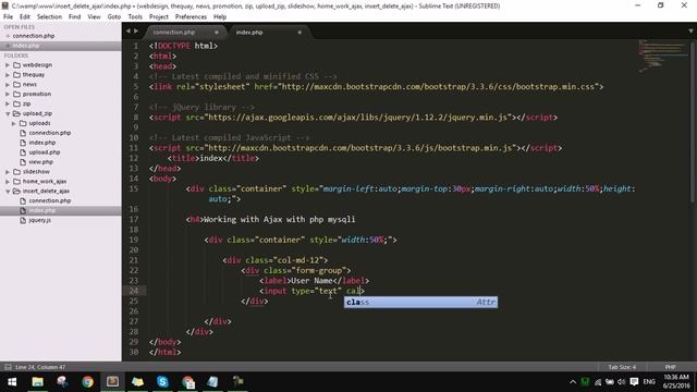 PHP & AJAX| How to Insert and delete data using php and ajax (part 2 index) смотреть онлайн