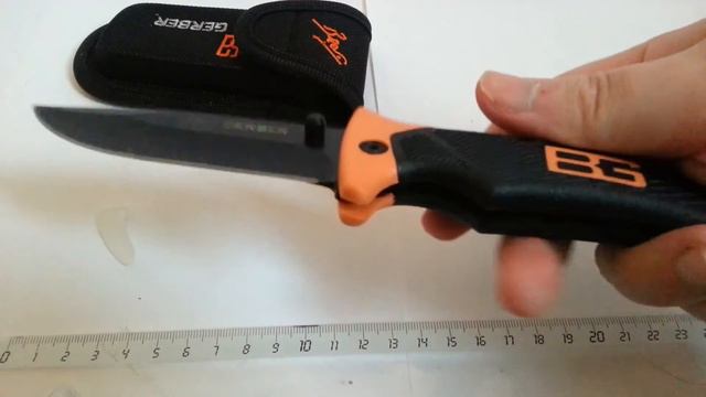 Gerber Bear Grylls Survival Folding Sheath Knife, Fine Edge 31-002947 Unboxing And Test