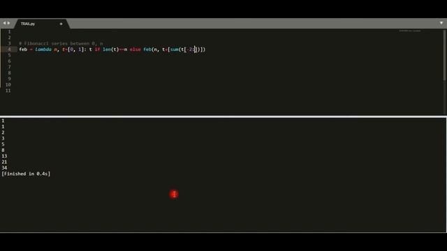 python - Find Fibonacci series between 0, n смотреть онлайн