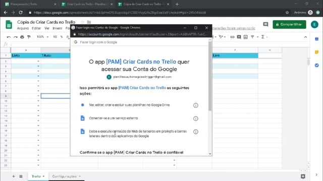 Como criar cards do Trello via Planilha do Google смотреть онлайн