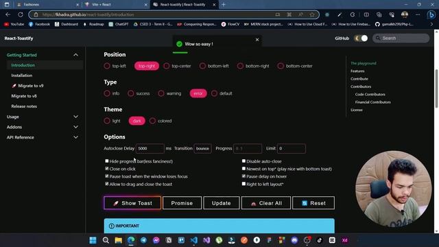 شرح عمل Notifications في React باستخدام Toastify смотреть онлайн