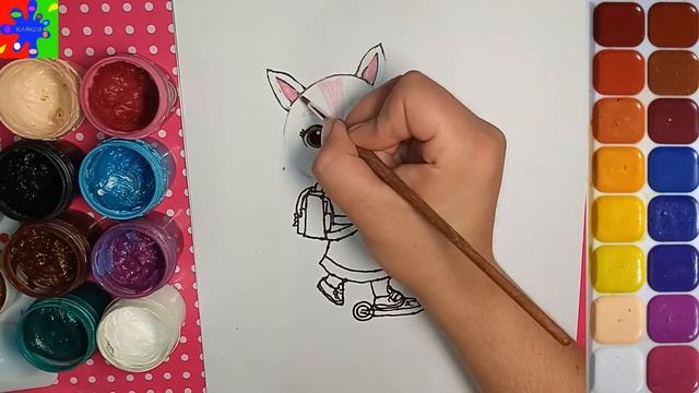 Кошечки-собачки рисуем Алису из мультика. Простые рисунки для детей. смотреть онлайн
