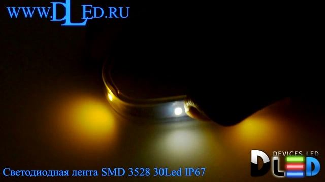 Влагозащищённая светодиодная лента в трубке SMD 3528 (30 LED) ip67 Белый + 2 Теплый белый смотреть онлайн