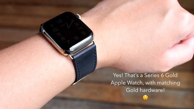 Leather Apple Watch Bands with Gold Series 6 Hardware смотреть онлайн