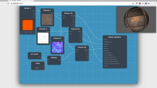 Shader Nodes WebGL version ShaderForge смотреть онлайн