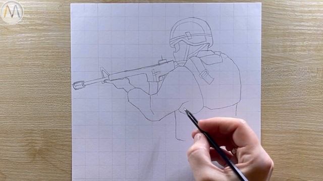 Как нарисовать солдата / Soldier drawing смотреть онлайн