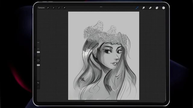 Как рисовать в Procreate ( Процесс рисования девушки в Procreate) Рисую напланшете ( болтаем) смотреть онлайн