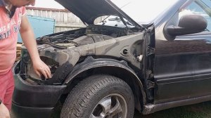 Снятие или установка переднего крыла мл 320 w163