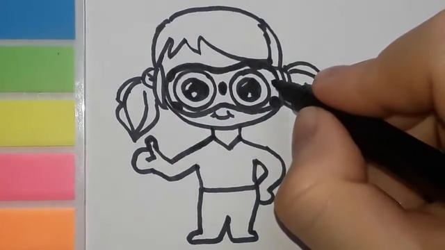 How to draw a cute LadyBug Miraculous. Как нарисовать Леди Баг. Cómo dibujar un Lady Bug. смотреть онлайн