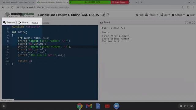 C Programming - Writing a C Program Using Tutorialspoint with a Chromebook смотреть онлайн