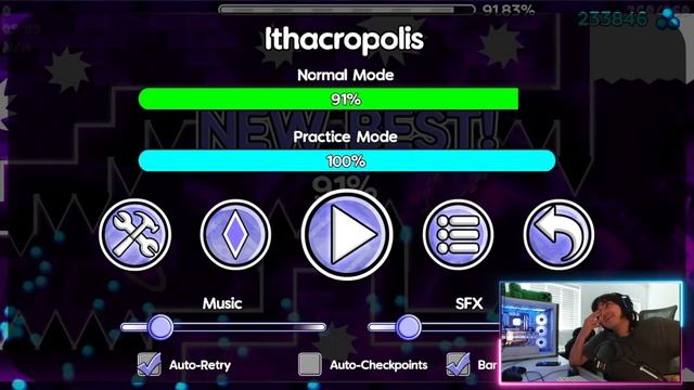 (MY BIGGEST FAIL IN 3 YEARS?) Ithacropolis 91% (Extreme Demon Progression #2) - Geometry Dash смотреть онлайн