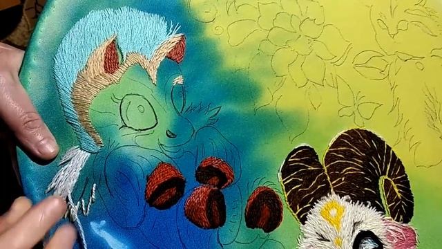 Барашик - поэтапная вышивка Кота и Лошадки. Новый процесс вышивки гладью. Hand Embroidery смотреть онлайн