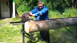 Пилорама из бензопилы для продольного распила ч 2