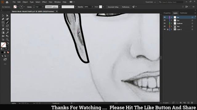 Turn Sketch Into Vector Art {Cartoon Art } Illustrator Speed Art Tutorial Ep.2 #MohitPixNFy смотреть онлайн