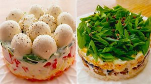 Топ 2 рецепта потрясающих салатов на праздничный стол!  Всем понравится! Супер Просто и Вкусно!