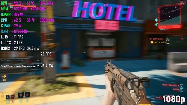 Cyberpunk 2077 : GTX 1060 + i5 9400F l 1080p - All Settings l смотреть онлайн