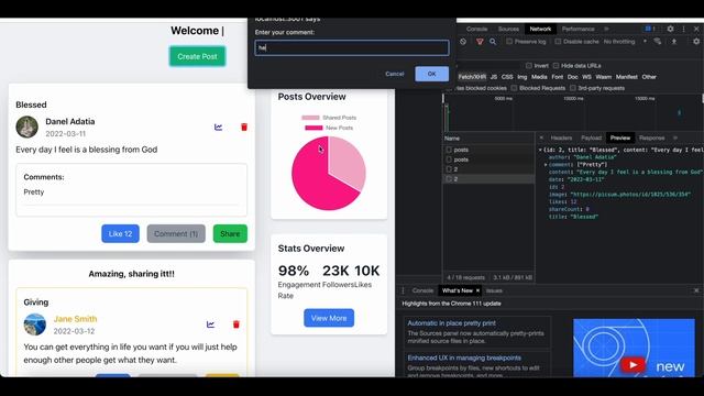 ReactJS Tailwind Create, Read, Share, Like, Comment, Delete Application смотреть онлайн