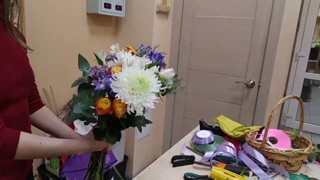 Букет для Скорпиона. Серия букеты для знаков зодиака. Мастер-класс № 147 часть 1 смотреть онлайн