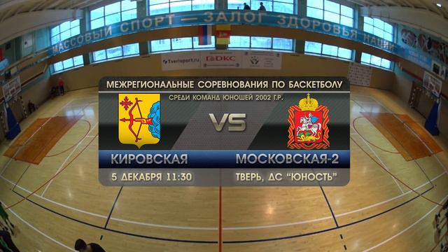 Межрегиональные соревнования, юноши 2002г.р., Кировская - Московская-2, 05.12.2017 смотреть онлайн