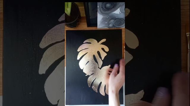 Монстеры полноразмерные. Картина с поталью. смотреть онлайн